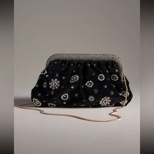 NWT Anthropologie Studded Velvet Embellished Clutch